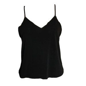 BRANDY MELVILLE Solid All Black V Neck Spaghetti Strap Camisole Top Womens OS